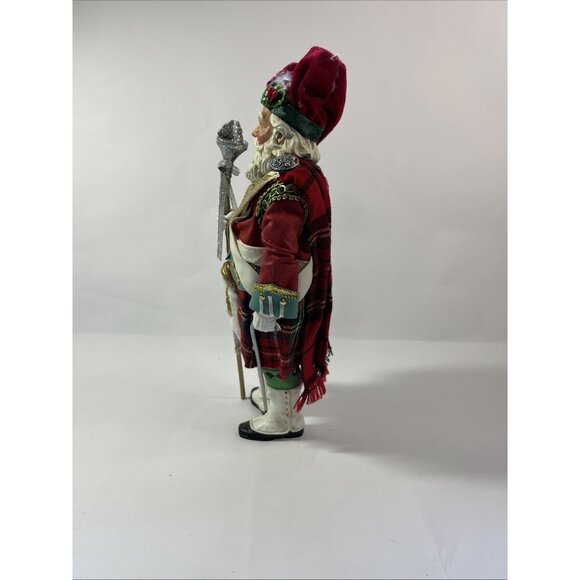 Kurt Adler Ceramic Scottish Musical Christmas Santa Scepter Royalty Wind-up - Picture 5 of 7
